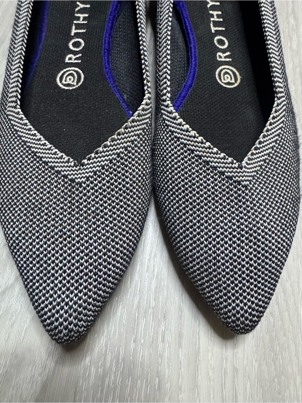 ROTHY’S | Pointed Toe Ballet Flat | Cloud Grey Birdseye Knit | Size 9 - Picture 2 of 11
